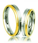 White gold & gold wedding rings 4.8mm (code AC11)